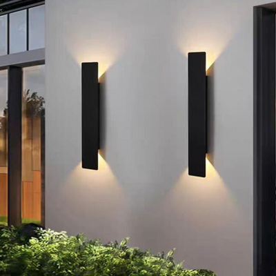 Black IP65 Outdoor LED Wall Sconce – Square, 6W or 18W, Hardwired