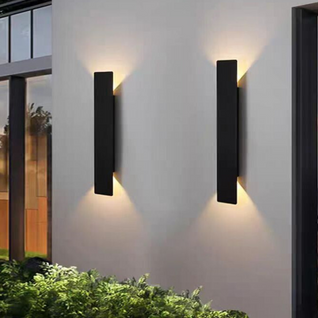 Black IP65 Outdoor LED Wall Sconce – Square, 6W or 18W, Hardwired