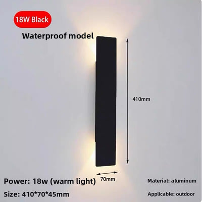 Black IP65 Outdoor LED Wall Sconce – Square, 6W or 18W, Hardwired