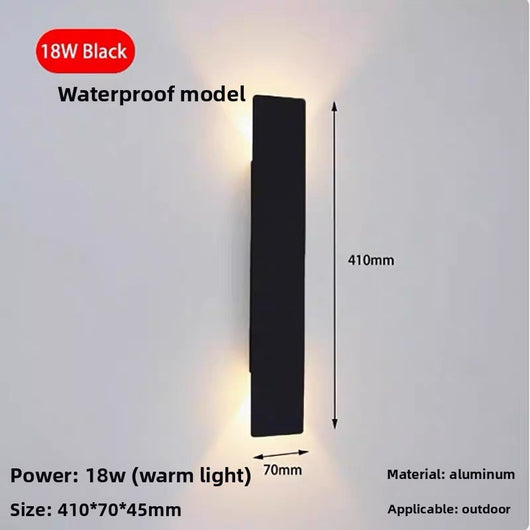 Black IP65 Outdoor LED Wall Sconce – Square, 6W or 18W, Hardwired