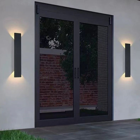 Black IP65 Outdoor LED Wall Sconce – Square, 6W or 18W, Hardwired