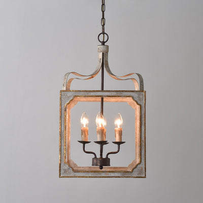 4-Light French Lantern Chandelier finish close-up