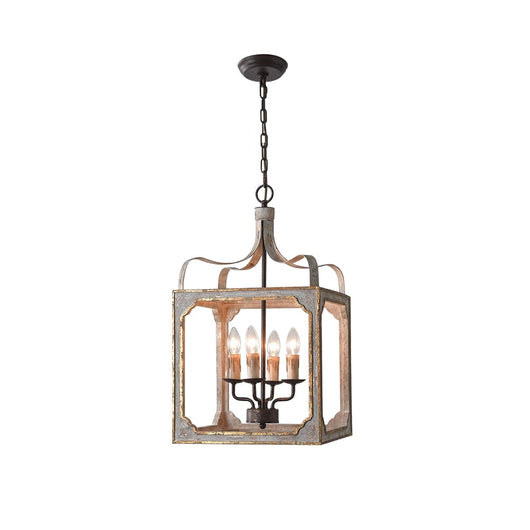 4-Light French Lantern Chandelier styled installation