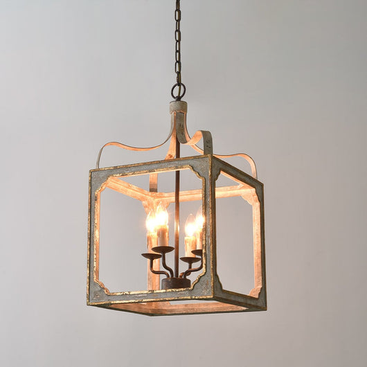4-Light French Lantern Chandelier alt angle