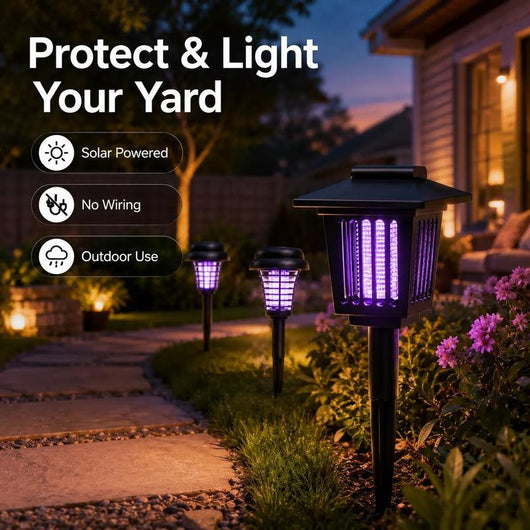 Solar Mosquito Zapper Light Outdoor LED Lawn Metal Light