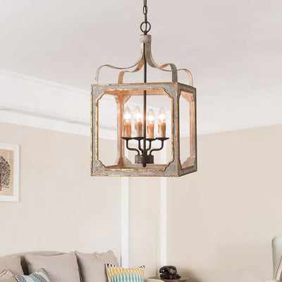 4-Light French Lantern Chandelier dining room context