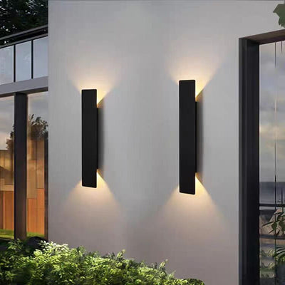 Black IP65 Outdoor LED Wall Sconce – Square, 6W or 18W, Hardwired