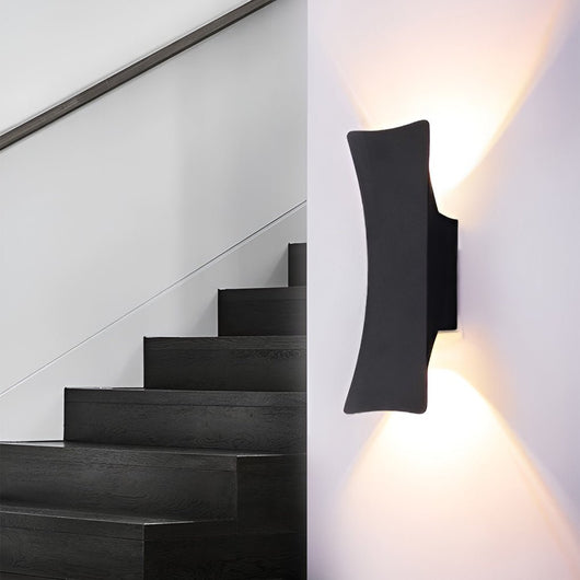 Up & Down LED Outdoor Wall Sconce – Arc Profile, IP65 Aluminum, Hardwired