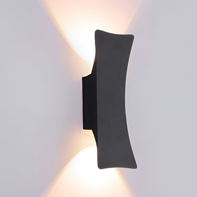 Up & Down LED Outdoor Wall Sconce – Arc Profile, IP65 Aluminum, Hardwired
