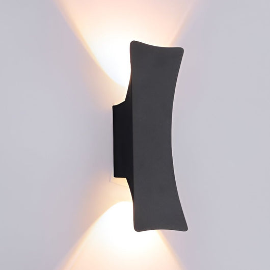 Up & Down LED Outdoor Wall Sconce – Arc Profile, IP65 Aluminum, Hardwired