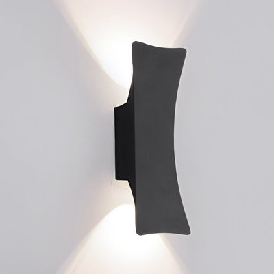 Up & Down LED Outdoor Wall Sconce – Arc Profile, IP65 Aluminum, Hardwired