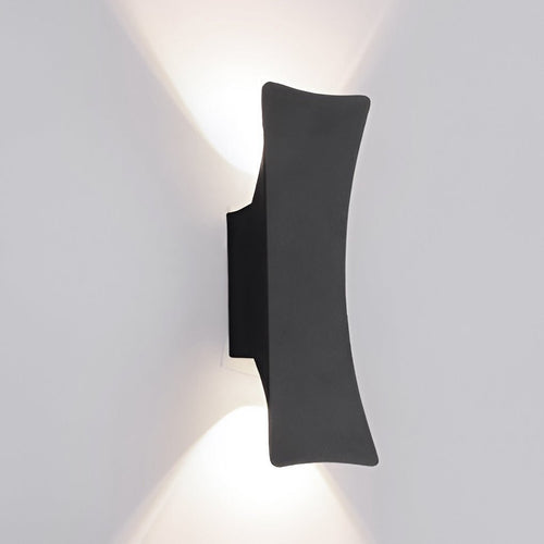 Up & Down LED Outdoor Wall Sconce – Arc Profile, IP65 Aluminum, Hardwired