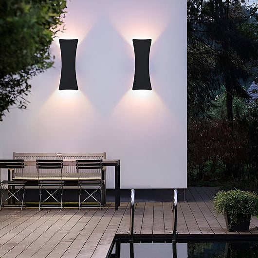 Up & Down LED Outdoor Wall Sconce – Arc Profile, IP65 Aluminum, Hardwired