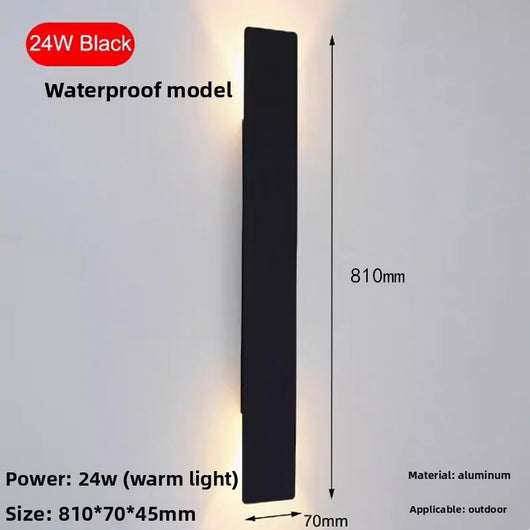Black IP65 Outdoor LED Wall Sconce – Square, 6W or 18W, Hardwired