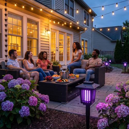 Solar Mosquito Zapper Light Outdoor LED Lawn Metal Light
