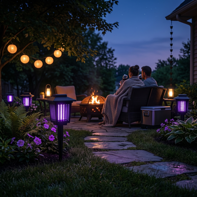 Solar Mosquito Zapper Light Outdoor LED Lawn Metal Light