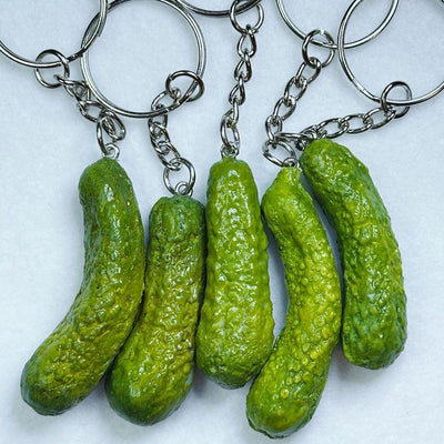 Handmade gherkin pickle keychain with gift box