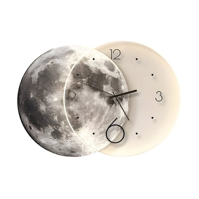 Moon Wall Clock Light – Sculptural LED Wall Art, USB Rechargeable, 2 Sizes