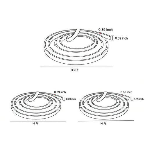 Recessed Silicone LED Strip Light – Flexible Outdoor Edge Lighting, 3 Lengths