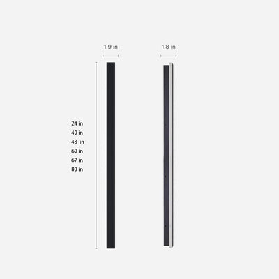 Black Linear LED Outdoor Wall Sconce – 24" Slim, Hardwired Dimmable