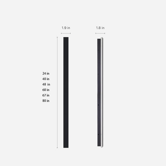 Black Linear LED Outdoor Wall Sconce – 24" Slim, Hardwired Dimmable