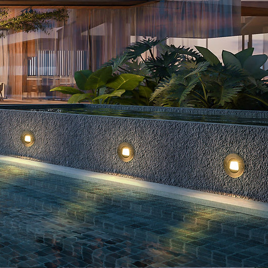 Recessed LED Step Light – Square Black IP65, Warm White, 2 Sizes