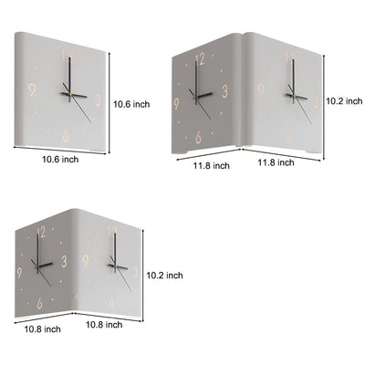 Wall Clock Lamp Modern Square Backlit Metal Light